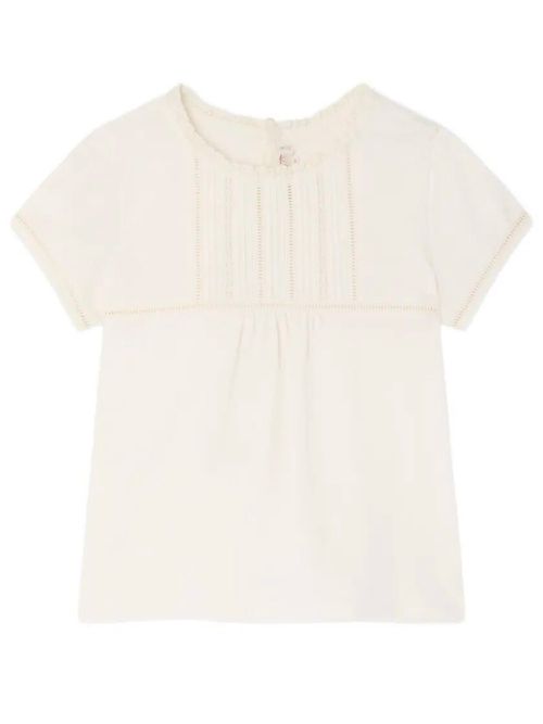 Capricia T-Shirt With Lace Panel In Organic Cotton