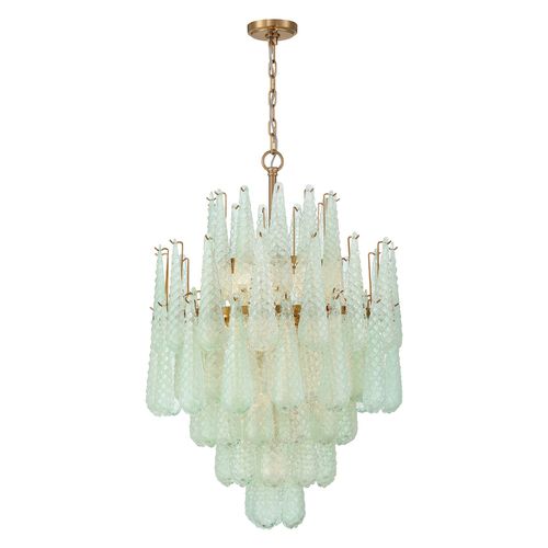 Aged Brass Chandelier from the Ollie Collection