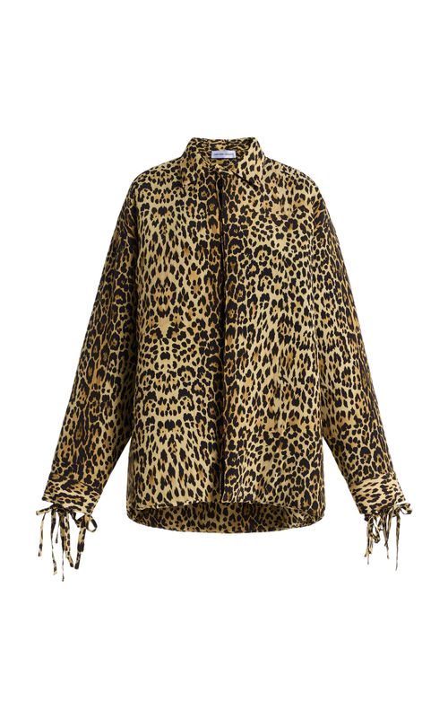 Leopard-Print Crepe Base Shirt - Moda Operandi