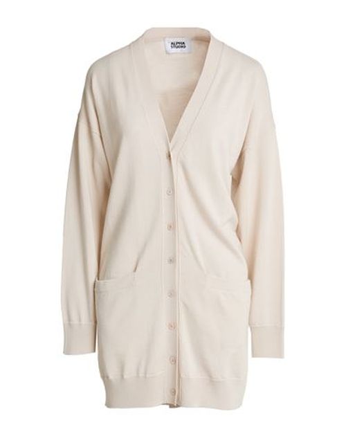 Woman Cardigan Cream Size 8 Merino Wool