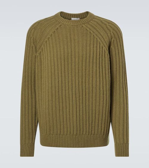 Ribbed-knit wool and cashmere sweater