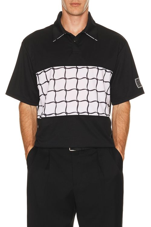 Oyster Net Polo in Black - Black. M also in L, S, XL/1X, XXL/2X