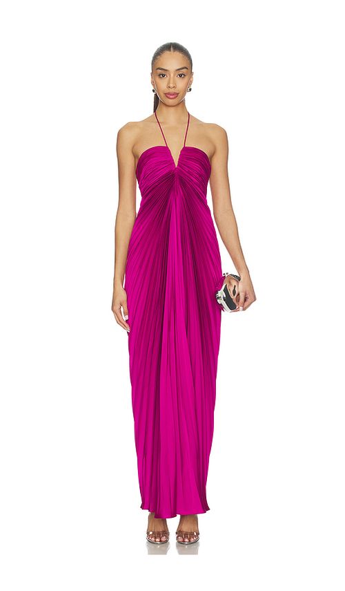 AMUR Ionea Pleated Gown in Purple. 12. Also