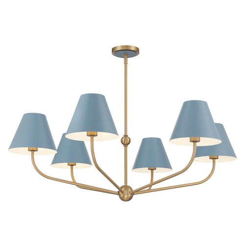 Vibrant Gold + Blue Chandelier from the Xavier Collection