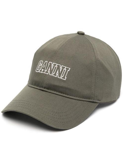 Logo-embroidered cotton cap - Green