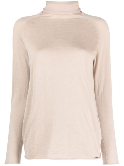 Fine-knit cashmere-blend jumper - Brown