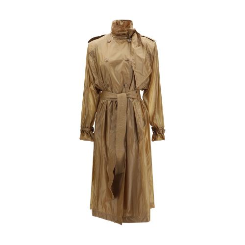 Translucent Polyamide Trench Coat — Beige