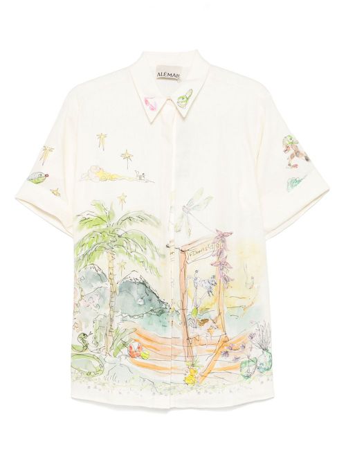 Graphic-print shirt - Neutrals