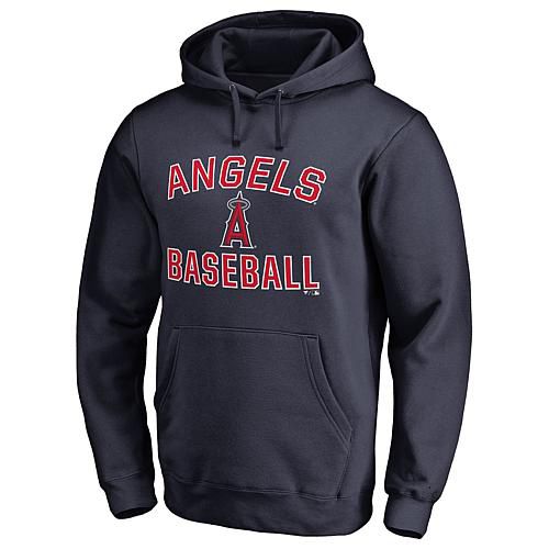 Officially Licensed MLB Men's Navy Angels Victory Arch Pullover Hoodie - XL