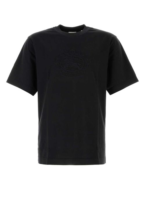 Logo-Embroidered Cotton T-Shirt — Black
