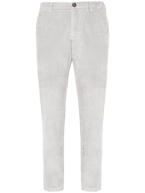 Stretch-velvet trousers - Grey