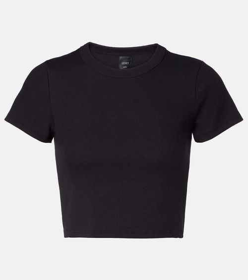 Kelly cropped cotton-blend jersey T-shirt