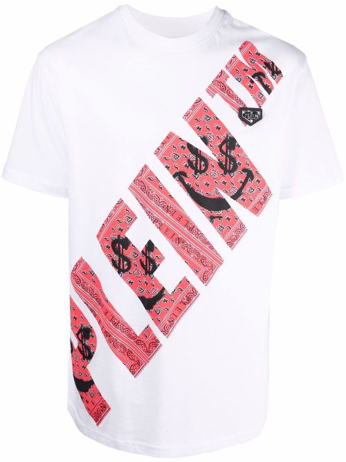 Graffiti-print round neck T-shirt - White
