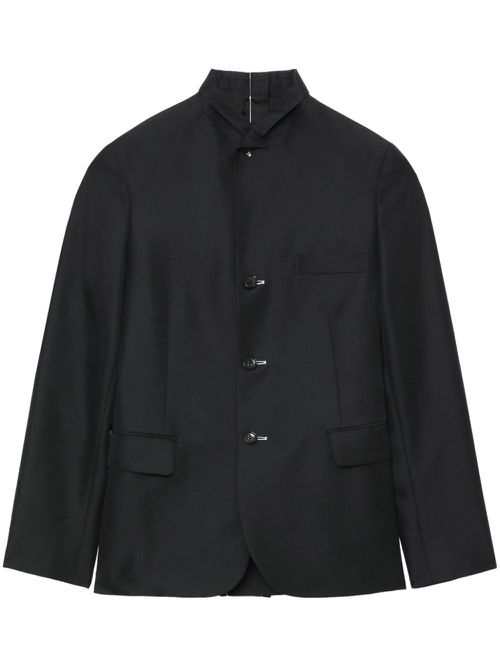 Layered single-breasted blazer