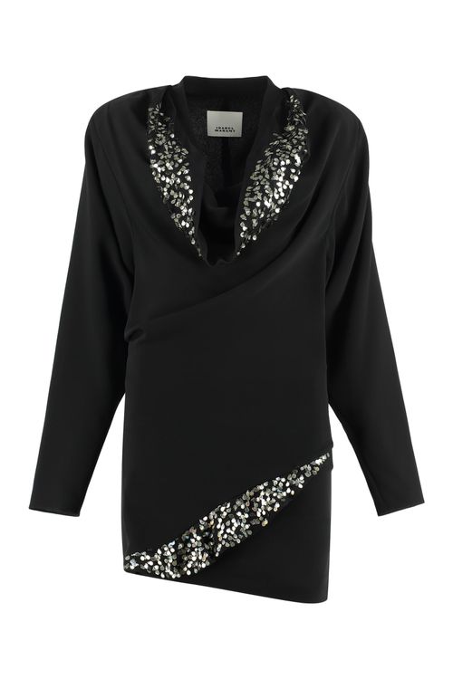 Lazeli Embellished V-neck Mini Dress