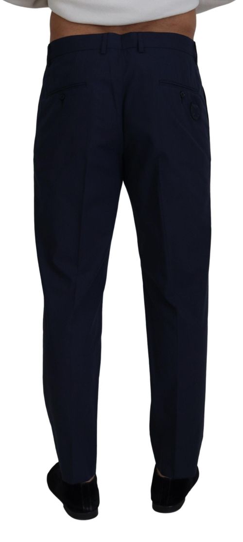 Cotton Slim-Fit Trousers — Navy