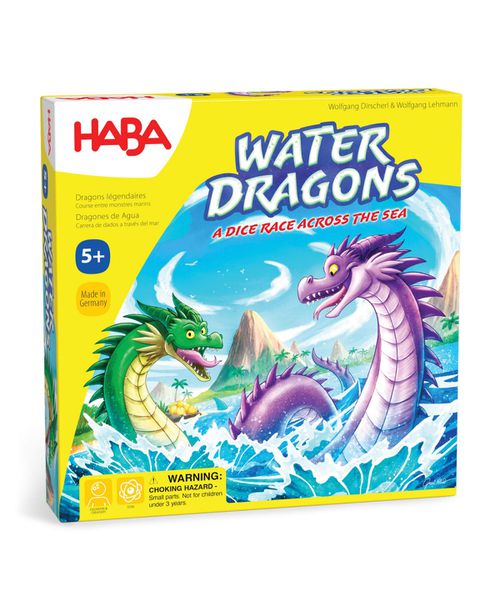 Water Dragons: Kids Board Game and Fast-Paced Dice Game with Wooden Components for Ages 5 and up, Made in Germany - Mutli