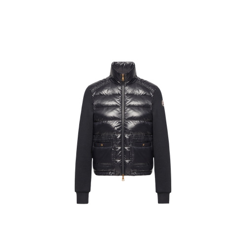Jersey and Down Hybrid Down Jacket — Navy