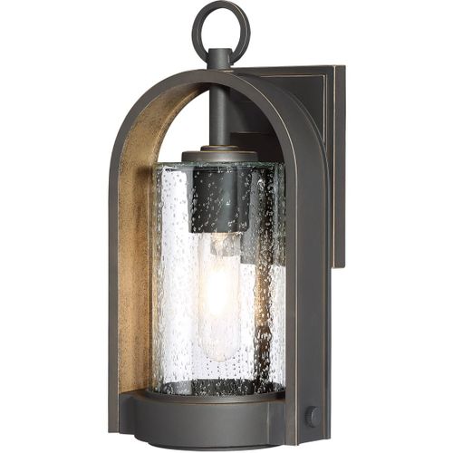 Kamstra 14" Outdoor Wall Light in Oil Rubbed Bronze with Gold High