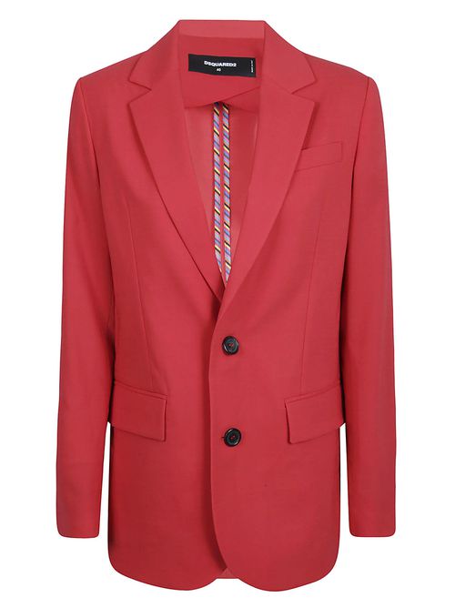 Notched-lapel single-breasted blazer