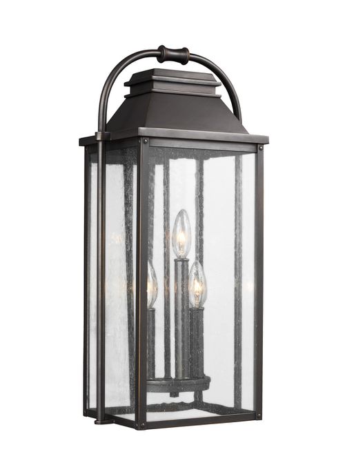 Visual Comfort Studio Wellsworth 3-Light Outdoor Wall Light in Antique Bronze by Sean Lavin