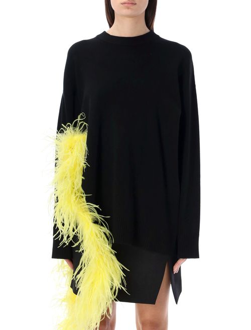 Blanche Sweater With Feather Embellishment