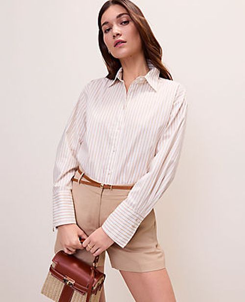 Ann Taylor Petite Striped Button Down Shirt