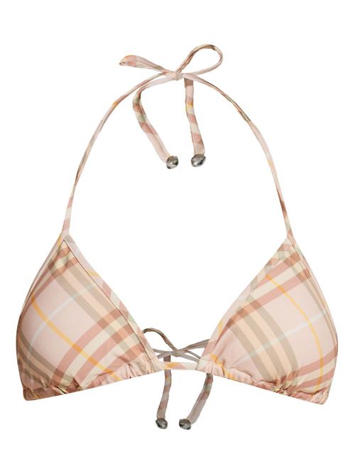 Burberry check pattern bikini top - Pink
