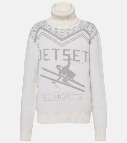 Wool intarsia turtleneck sweater