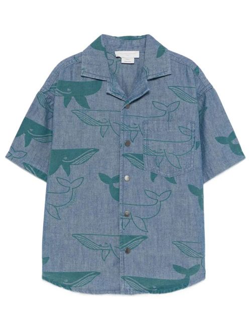 Whale Print Denim Shirt