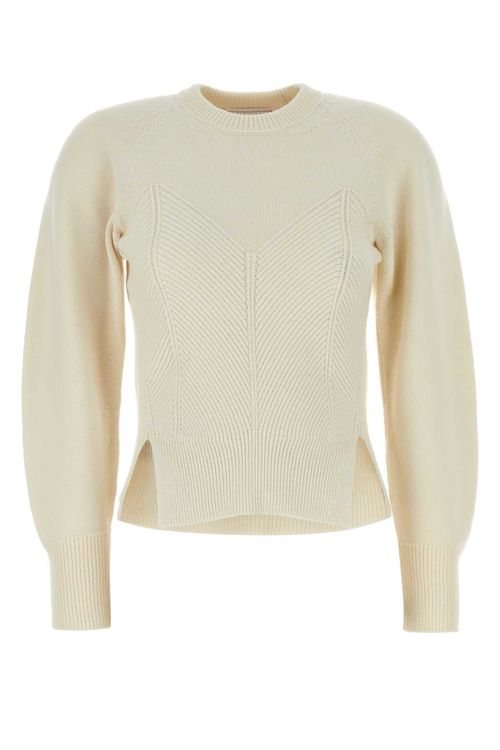 Chevron Corset Sweater — White