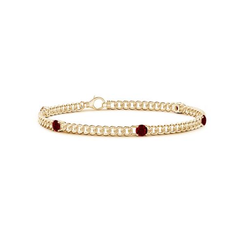 Angara 1.4 Carats Five Stone Ruby Station Bracelet in 14K Yellow Gold