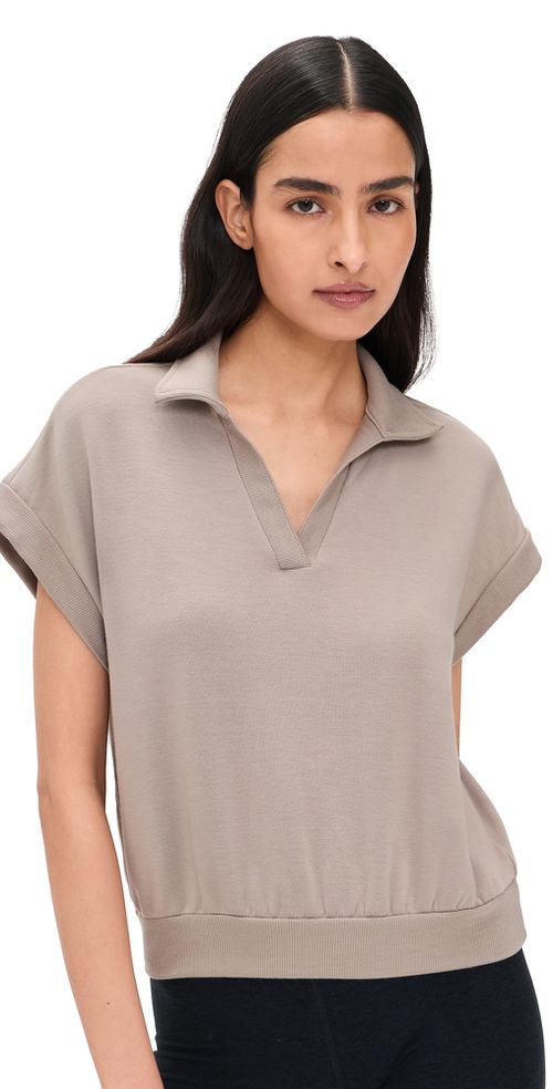 Evie Fleece Polo Latte