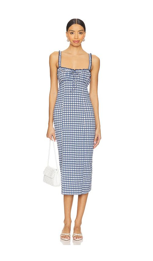 Free People MIDI-KLEID FREE PEOPLE LUCINDA in Blue. Größe XS. Also in L, M