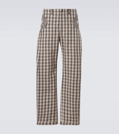 Fitz cotton-blend wide-leg pants