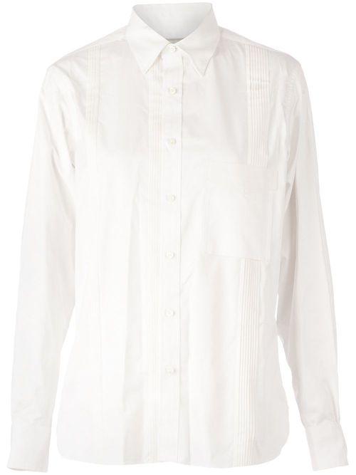 Pleat detail shirt - White