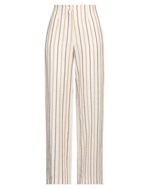 Pomandère Woman Pants Ivory Size 10 Cotton, Linen