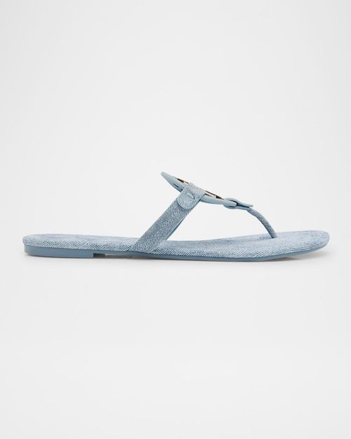 Miller Denim Logo Thong Sandals