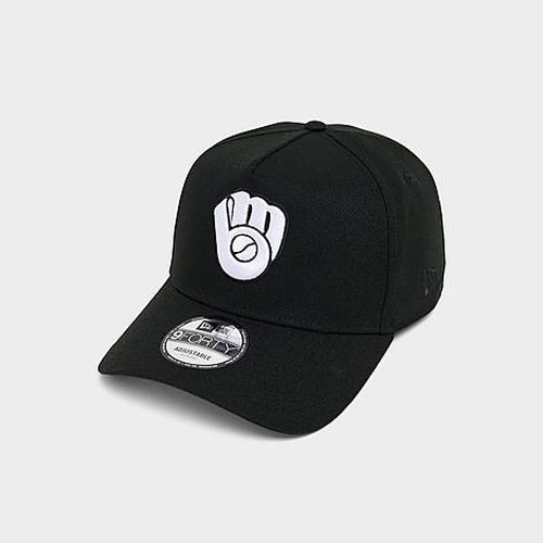 Milwaukee Brewers MLB 9FORTY Monochrome Snapback Hat in Black/White