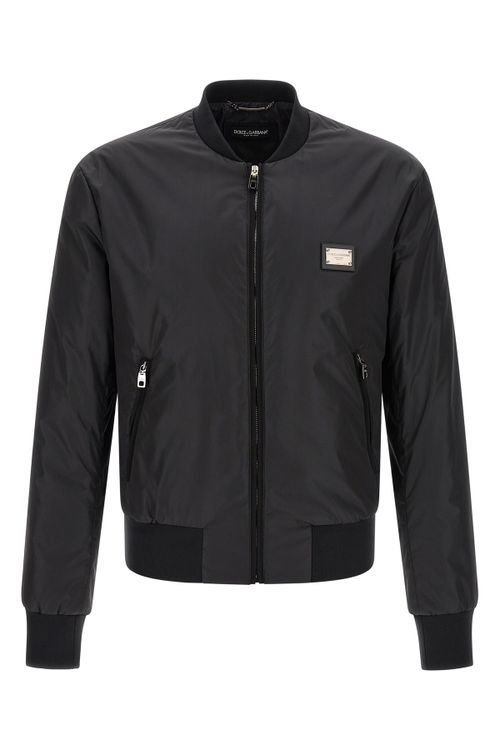 Logo Plaque Bomber Jacket