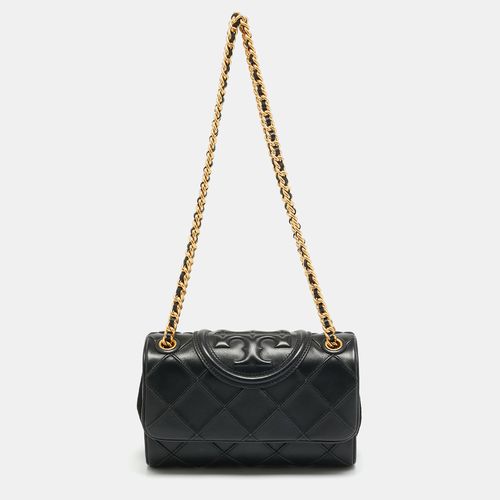 Tory Burch Flemming Small Black Leather Bag