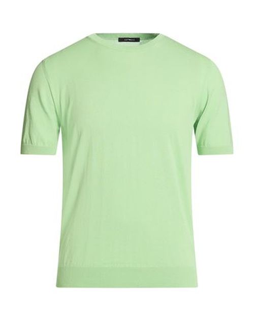 Man Sweater Lime green Size 38 Cotton