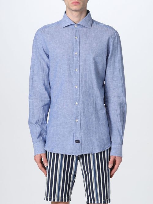 Shirt Men color Gnawed Blue