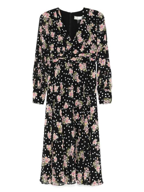 Printed midi dress - Black
