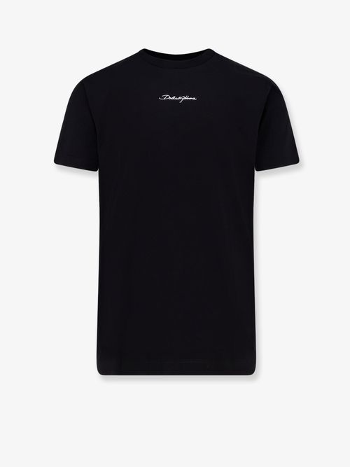 Embossed Logo Cotton T-Shirt — Black