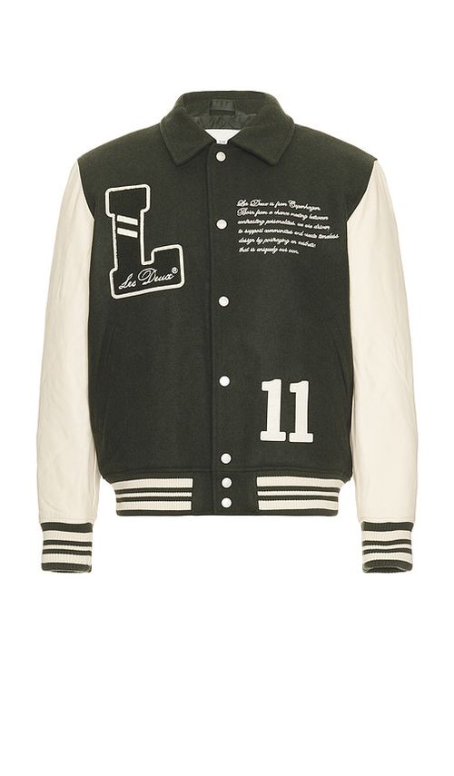 Les Deux Les Deux Varsity Wool Jacket in Green. - S also in L, M, XL/1X
