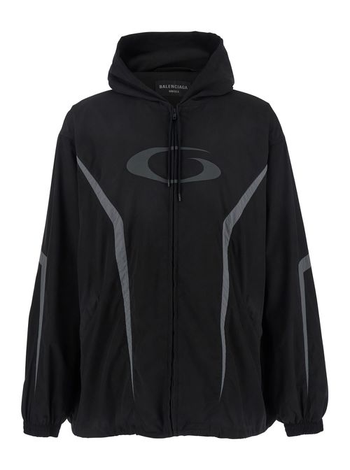 Loop Sports Icon Black Jacket With Front Motif In Tech Fabric Man