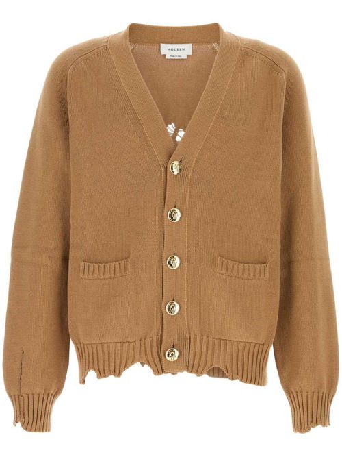 Distressed Skull cardigan - Neutrals