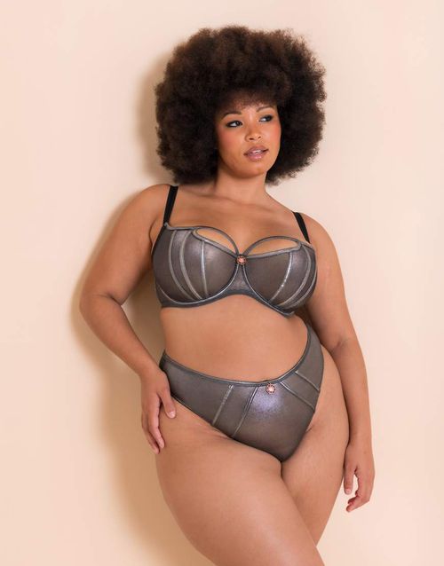 Scantilly eos balcony bra in black sparkle