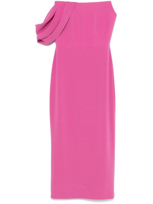 Crepe corset midi dress - Pink